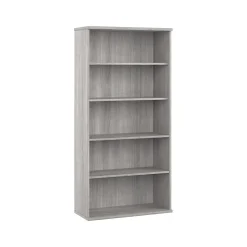 Bush Business Furniture Studio A 73"H 5-Shelf Bookcase with Adjustable Shelves, Platinum Gray Laminated Wood (SDB7236PG-Z)