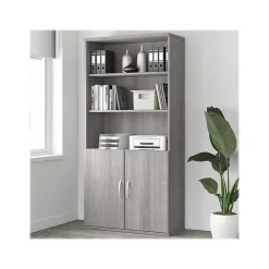 Bush Business Furniture Studio A 73"H 5-Shelf Bookcase with Adjustable Shelves, Platinum Gray Laminated Wood (STA010PG)