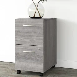 Bush Business Furniture Studio A 2-Drawer Mobile Vertical File Cabinet, Letter/Legal Size, Lockable, Platinum Gray(SDF116PGSU-Z)
