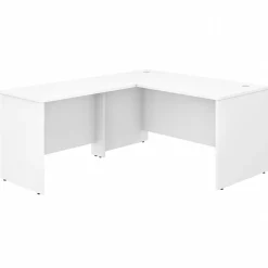 Bush Business Furniture Studio C 60"W L Shaped Desk with Return, White (STC050WH)