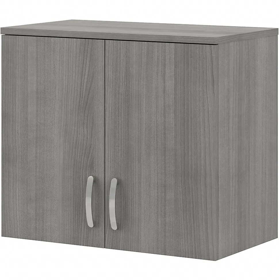 Bush Business Furniture Universal 24" Wall Cabinet with Doors and 2 Shelves, Platinum Gray (UNS428PG)