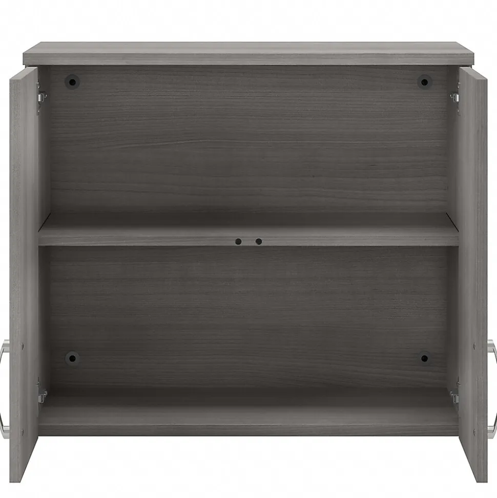 Bush Business Furniture Universal 24" Wall Cabinet with Doors and 2 Shelves, Platinum Gray (UNS428PG)