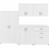 Bush Business Furniture Universal 62" 5-Piece Modular Storage Set with 11 Shelves, White (UNS003WH)