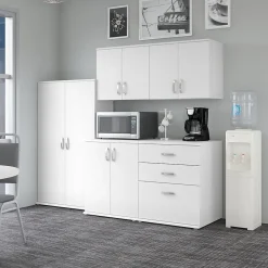 Bush Business Furniture Universal 62" 5-Piece Modular Storage Set with 11 Shelves, White (UNS003WH)