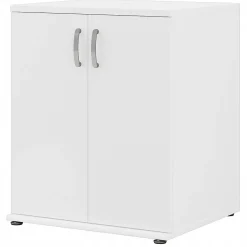 Bush Business Furniture Universal 34" Floor Storage Cabinet with 2 Shelves, White (UNS128WH)