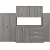 Bush Business Furniture Universal 62" 6-Piece Modular Storage Set with 14 Shelves, Platinum Gray (UNS002PG)