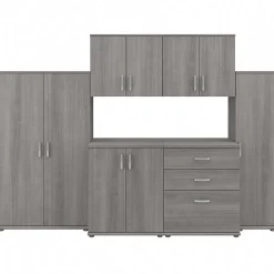 Bush Business Furniture Universal 62" 6-Piece Modular Storage Set with 14 Shelves, Platinum Gray (UNS002PG)