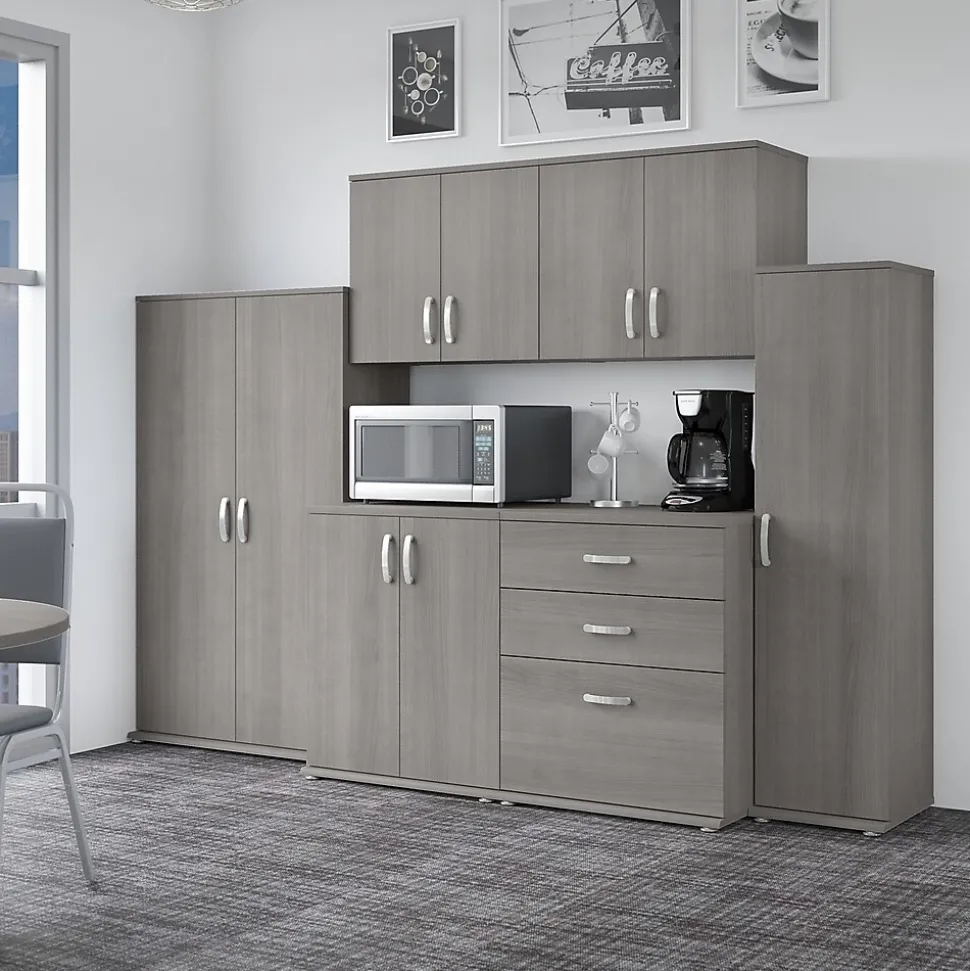 Bush Business Furniture Universal 62" 6-Piece Modular Storage Set with 14 Shelves, Platinum Gray (UNS002PG)