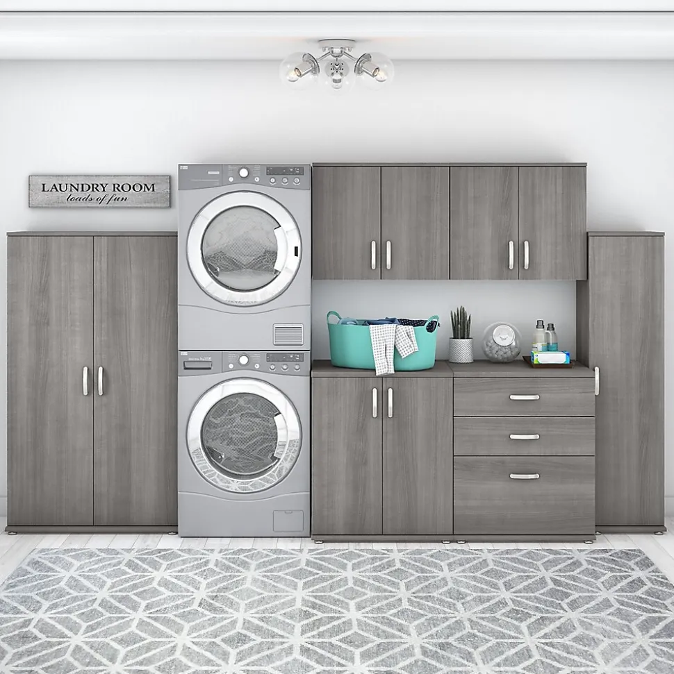 Bush Business Furniture Universal 62" 6-Piece Modular Storage Set with 14 Shelves, Platinum Gray (UNS002PG)