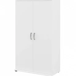 Bush Business Furniture Universal 62" Tall Storage Cabinet with Doors and 5 Shelves, White (UNS136WHK)
