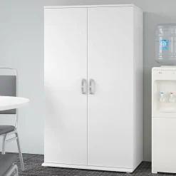 Bush Business Furniture Universal 62" Tall Storage Cabinet with Doors and 5 Shelves, White (UNS136WHK)
