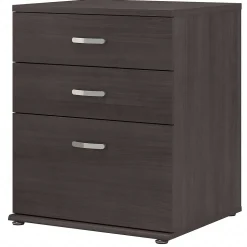 Bush Business Furniture Universal 34" Floor Storage Cabinet with 3 Drawers, Storm Gray (UNS328SG)