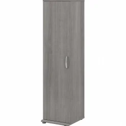 Bush Business Furniture Universal 62" Tall Narrow Storage Cabinet with Door and 3 Shelves, Platinum Gray (UNS116PG)