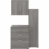 Bush Business Furniture Universal 62" 3-Piece Modular Storage Set with 5 Shelves, Platinum Gray (UNS005PG)