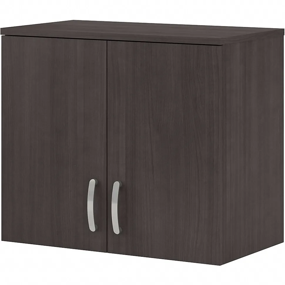 Bush Business Furniture Universal 24" Wall Cabinet with Doors and 2 Shelves, Storm Gray (UNS428SG)