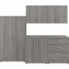 Bush Business Furniture Universal 62" 5-Piece Modular Storage Set with 11 Shelves, Platinum Gray (UNS003PG)