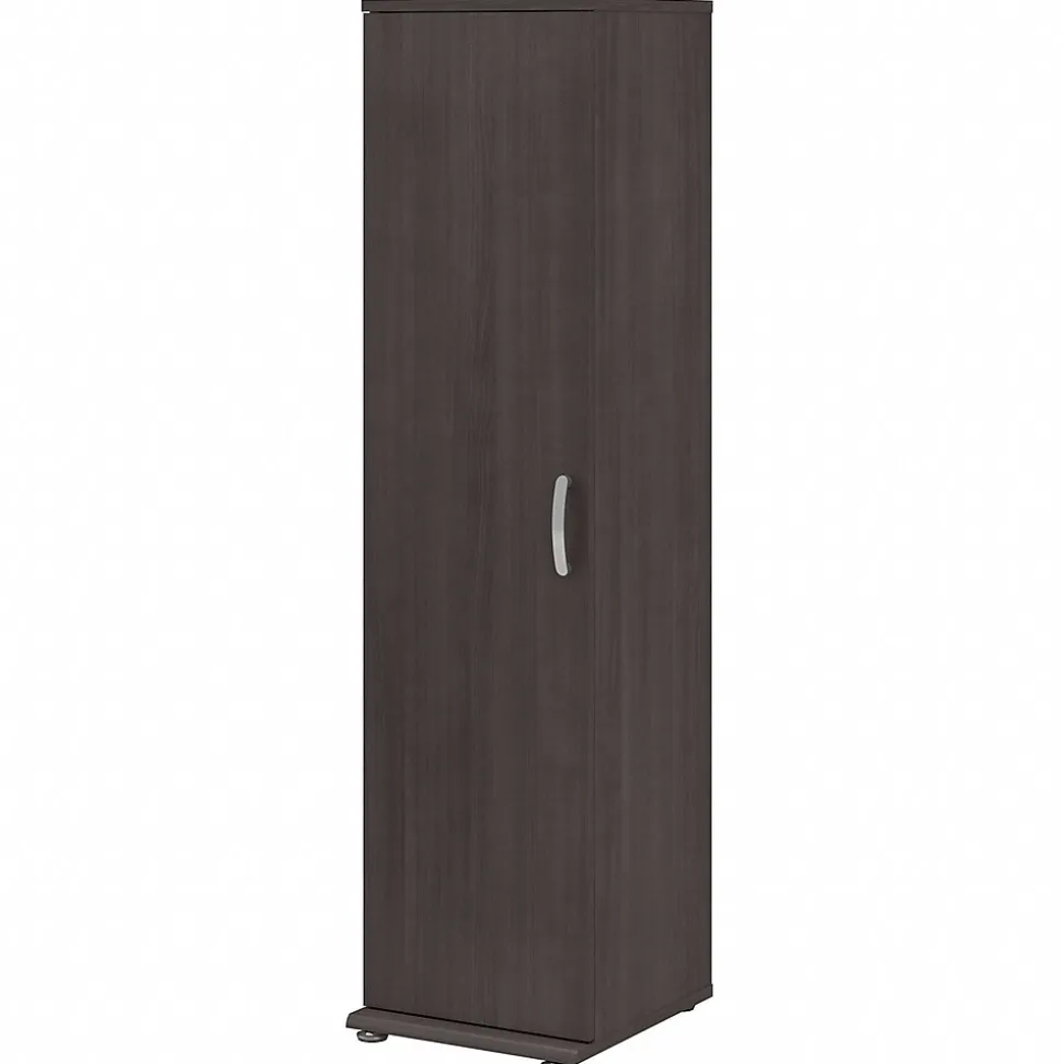 Bush Business Furniture Universal 62" Tall Narrow Storage Cabinet with Door and 3 Shelves, Storm Gray (UNS116SG)