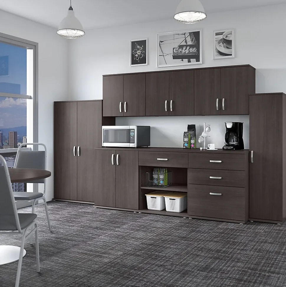 Bush Business Furniture Universal 62" Tall Narrow Storage Cabinet with Door and 3 Shelves, Storm Gray (UNS116SG)