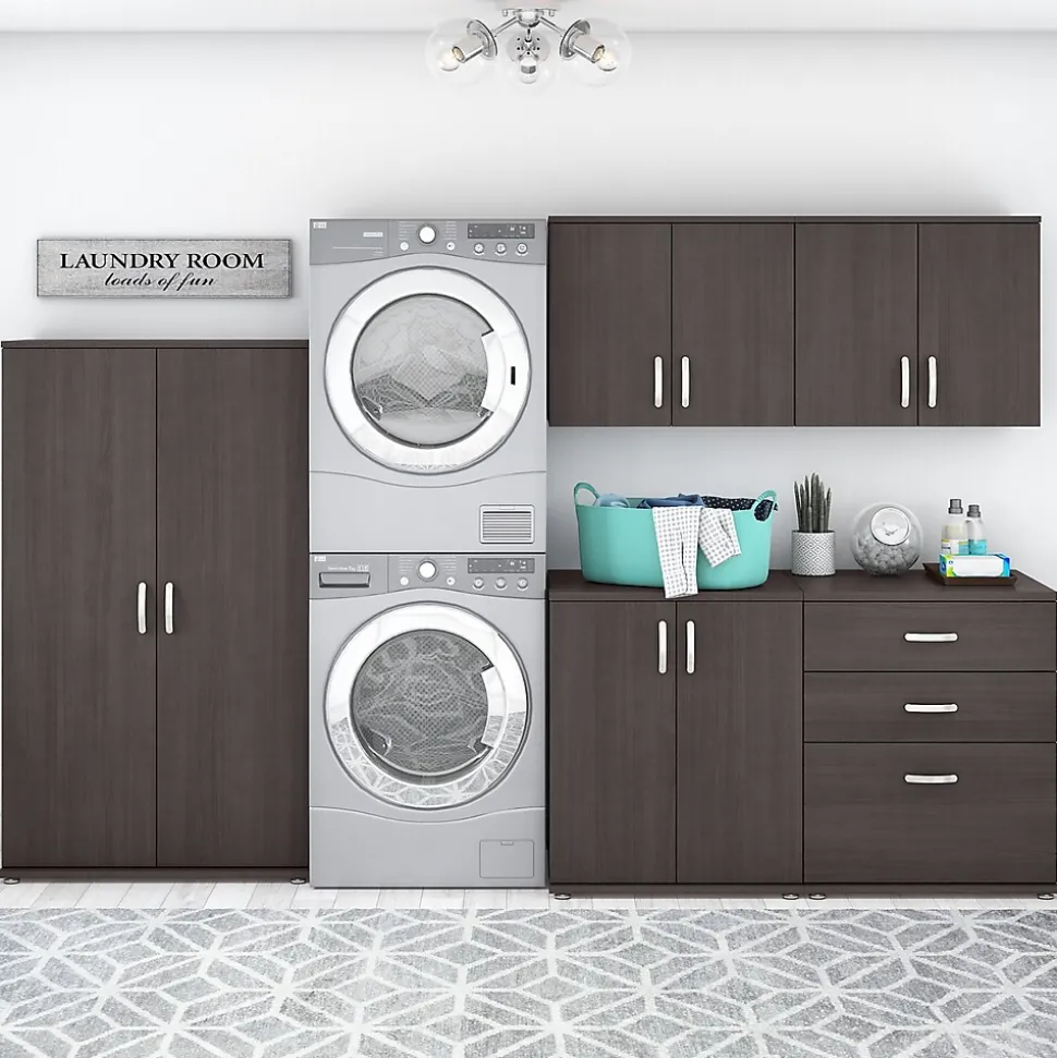 Bush Business Furniture Universal 62" 5-Piece Modular Storage Set with 11 Shelves, Storm Gray (UNS003SG)