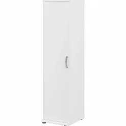 Bush Business Furniture Universal 62" Tall Narrow Storage Cabinet with Door and 3 Shelves, White (UNS116WH)
