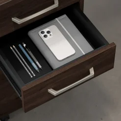 Bush Business Furniture Vista 3 Drawer File Cabinet, Black Walnut (VSF116BWSU)