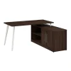 Bush Business Furniture Vista 60"W L Shaped Desk with Low Storage Cabinet, Black Walnut (VST006BW)