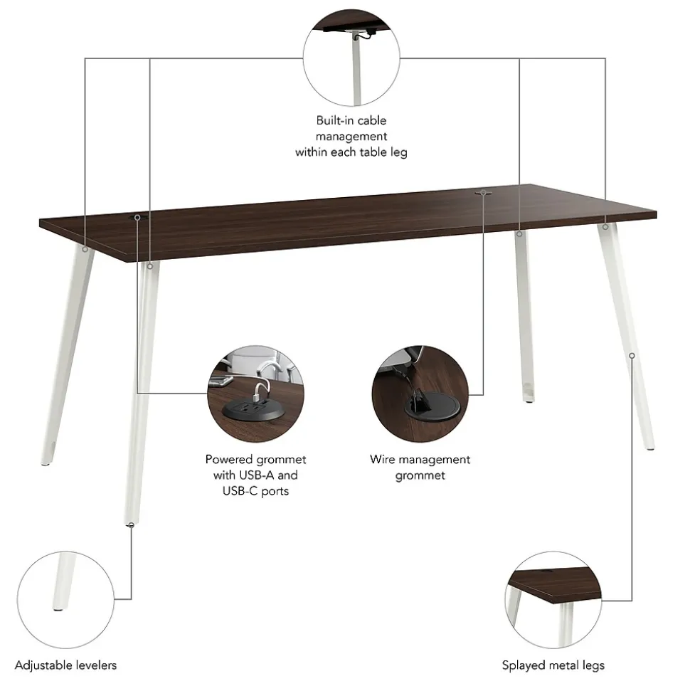 Bush Business Furniture Vista 72"W Computer Desk, Black Walnut (VSD172BW)