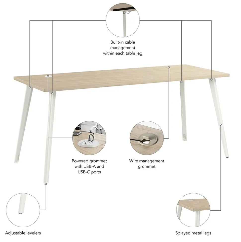 Bush Business Furniture Vista 72"W Computer Desk, Natural Elm (VSD172NE)