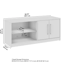 Bush Business Furniture Vista Low Storage Cabinet with Doors and Shelves, Natural Elm (VSS160NE)