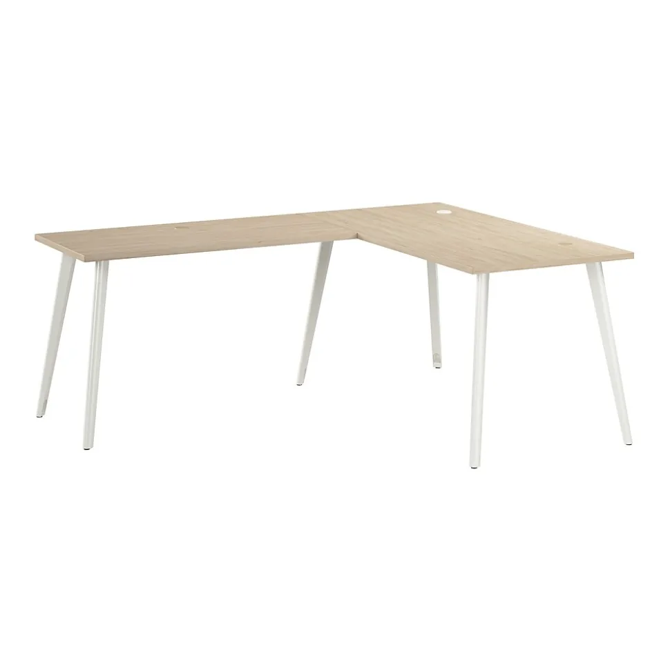 Bush Business Furniture Vista 60"W L Shaped Desk, Natural Elm (VST004NE)