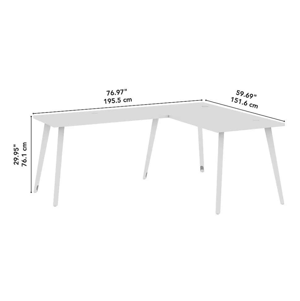 Bush Business Furniture Vista 60"W L Shaped Desk, Natural Elm (VST004NE)