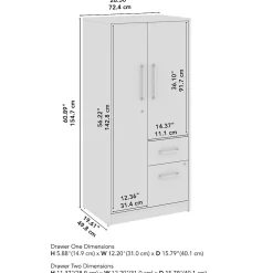 Bush Business Furniture Vista Wardrobe Cabinet with Drawers, Black Walnut (VSS130BWK)