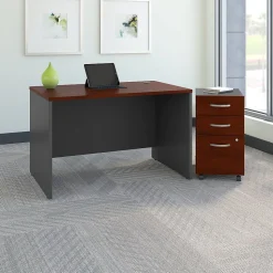 Bush Business Furniture Westfield 48W x 30D Office Desk w/ Mobile File Cabinet, Hansen Cherry (SRC048HCSU)
