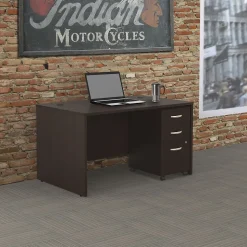 Bush Business Furniture Westfield 48W Desk with Pre-Assembled 3Dwr Mobile Pedestal, Mocha Cherry