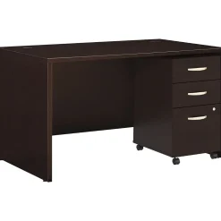 Bush Business Furniture Westfield 48W Desk with Pre-Assembled 3Dwr Mobile Pedestal, Mocha Cherry