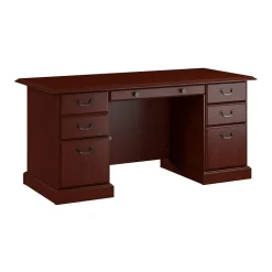Bush Business Furniture 66"W Arlington Executive Desk with Drawers, Harvest Cherry (WC65566-03K)