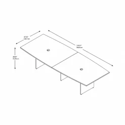 Bush Business Furniture 120W x 48D Boat Shaped Conference Table with Wood Base, Hansen Cherry (99TB12048HCK)