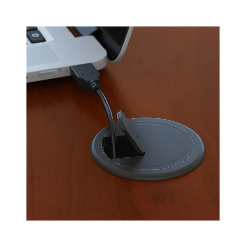 Bush Business Furniture Westfield 66"W L Shaped Desk with Return and File Cabinet, Hansen Cherry/Graphite Gray (SRC083HCSU)