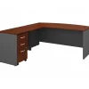 Bush Business Furniture Westfield 72"W L Shaped Desk with Return and File Cabinet, Hansen Cherry/Graphite Gray (SRC084HCSU)