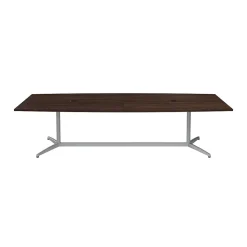 Bush Business Furniture 120W x 48D Boat Shaped Conference Table with Metal Base, Black Walnut (99TBM120BWSVK)
