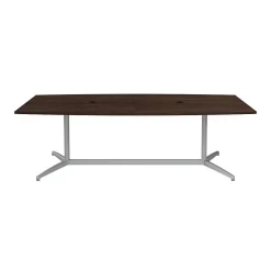 Bush Business Furniture 96W x 42D Boat Shaped Conference Table with Metal Base, Black Walnut (99TBM96BWSVK)