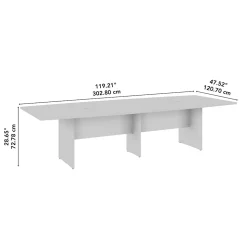 Bush Business Furniture 120W x 48D Boat Shaped Conference Table with Wood Base, Black Walnut (99TB12048BWK)