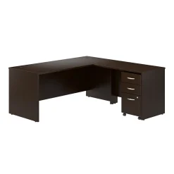 Bush Business Furniture Westfield 72"W L Shaped Desk with 42W Return and Mobile File Cabinet, Mocha Cherry (SRC166MRSU)