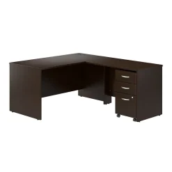 Bush Business Furniture Westfield 60"W L Shaped Desk with 42W Return and Mobile File Cabinet, Mocha Cherry (SRC168MRSU)