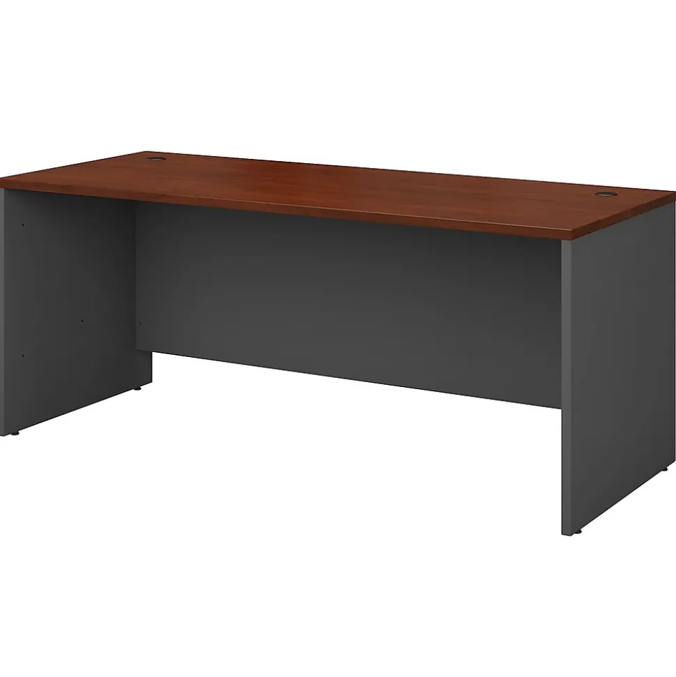 Bush Business Furniture Westfield 72"W Office Desk, Hansen Cherry/Graphite Gray (WC24436)