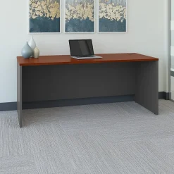 Bush Business Furniture Westfield 72"W Office Desk, Hansen Cherry/Graphite Gray (WC24436)