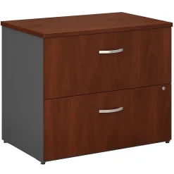 Bush Business Furniture Westfield 36W 2 Drawer Lateral File Cabinet, Hansen Cherry/Graphite Gray (WC24454C)