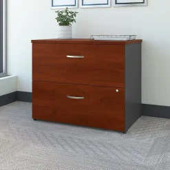 Bush Business Furniture Westfield 36W 2 Drawer Lateral File Cabinet, Hansen Cherry/Graphite Gray (WC24454C)