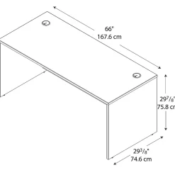Bush Business Furniture Westfield 66W x 30D Office Desk, Hansen Cherry/Graphite Gray (WC24442A)