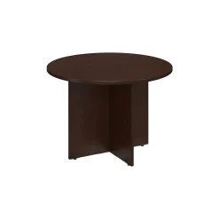 Bush Business Furniture 42W Round Conference Table with Wood Base, Mocha Cherry (99TB42RMR)